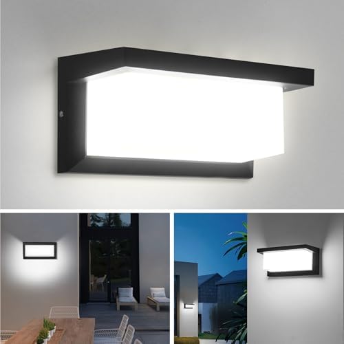 YICALE Outdoor Wall Light 18 W Outdoor Wall Lamp Waterproof IP65 LED Light Ilighting 6500 K Aluminium LED Wall Light for Garden, Terrace, Patio, Villa, Hallway - Image 2