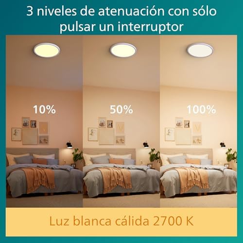 Philips Superslim Ceiling Light, Functional LED Ceiling Light, White, Warm White, Dimmable 27 K - 18 W - Image 6