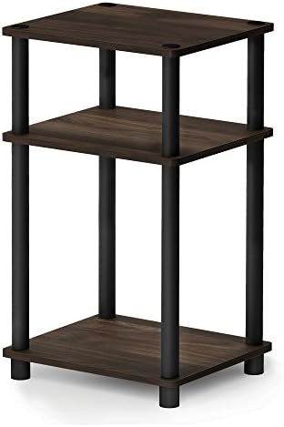 Furinno Just-3-Tier Turn-N-Tube Side Table, 1-Pack, Columbia Walnut/Black - Image 6