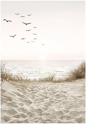 Set of 6 Wooden Base Paintings, Living Room Decoration, Modern, Bedroom, Room, Landscape, Beach, Nature with Metal Hangers, (29 x 20 cm Each Frame) - Image 7