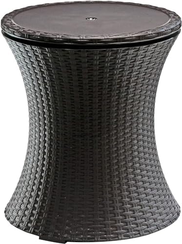 Keter Cool Bar, Refrigerator Table for Outdoor and Garden, Rattan, Cream Colour, Capacity 30 L, 45 Cans - Image 7