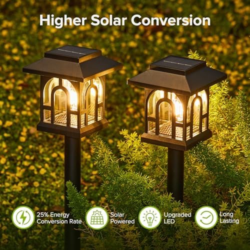 BUCASA FXDC Solar Garden Lights Outdoor 6 Pack TPL011 - Image 3