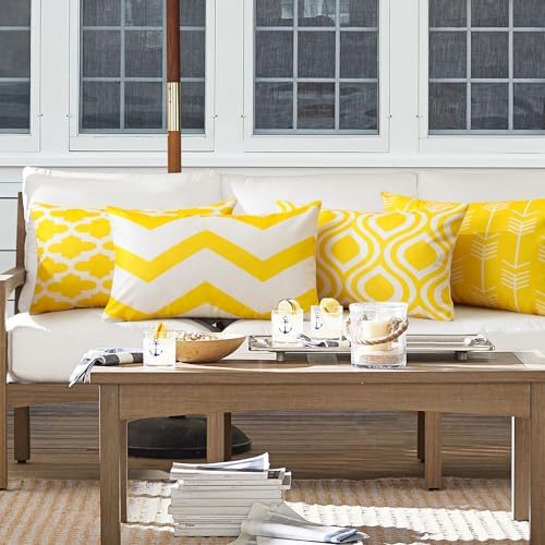 JOTOM Set of 4 Outdoor Cushion Covers Waterproof 30x50cm Geometric Modern Outdoor Pillow Covers Decorative for Patio Garden Bedroom Sofa Chair Bed - Image 4
