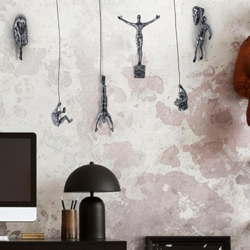 6 Piece Climber Sculpture, Modern Decorative Wall Art for Male Wall, Unique Rust Climber Art, Male Statue Decorative for Home, Hanging Decor for Home - Image 10