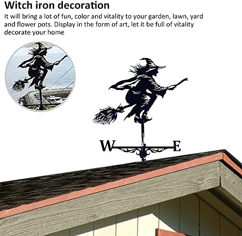 Black Witch Shape Metal Paddles 75 x 40 cm Wind Direction Indicator for Garden Decoration Outdoor Roof Wind Paddle Patio Decor - Image 8