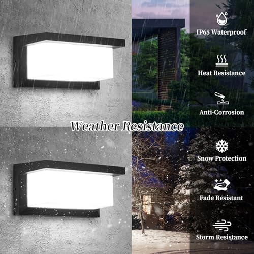 YICALE Outdoor Wall Light 18 W Outdoor Wall Lamp Waterproof IP65 LED Light Ilighting 6500 K Aluminium LED Wall Light for Garden, Terrace, Patio, Villa, Hallway - Image 3