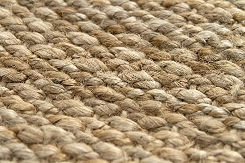 HAMID - Alfombra de Yute Granada 100% Fibra de Yute Natural, Alfombra Suave, Tejida a Mano, Alfombra de Salón, Comedor, Dormitorio, Pasillos, Entrada, Color Natural (70x50cm) - Image 9