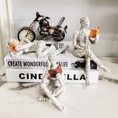 Yahu Lando 3 Reading Woman Figures Thinker Statue Modern Bookshelf Decor Aesthetic Sculpture Room Decor Abstract Modern Shelf Table Decor - Image 8