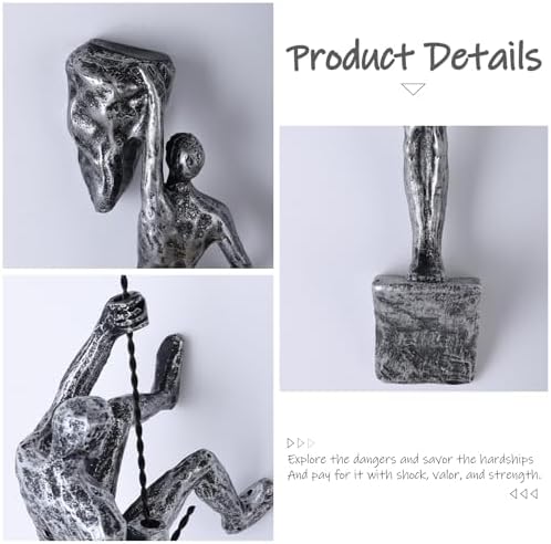6 Piece Climber Sculpture, Modern Decorative Wall Art for Male Wall, Unique Rust Climber Art, Male Statue Decorative for Home, Hanging Decor for Home - Image 6