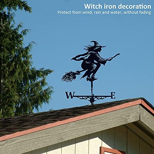 Black Witch Shape Metal Paddles 75 x 40 cm Wind Direction Indicator for Garden Decoration Outdoor Roof Wind Paddle Patio Decor - Image 4