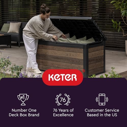 Keter City 30 Gallon Resin Box for Patio Furniture, Pool Accessories and Storage for Outdoor Toys, Dark Gray - Image 11