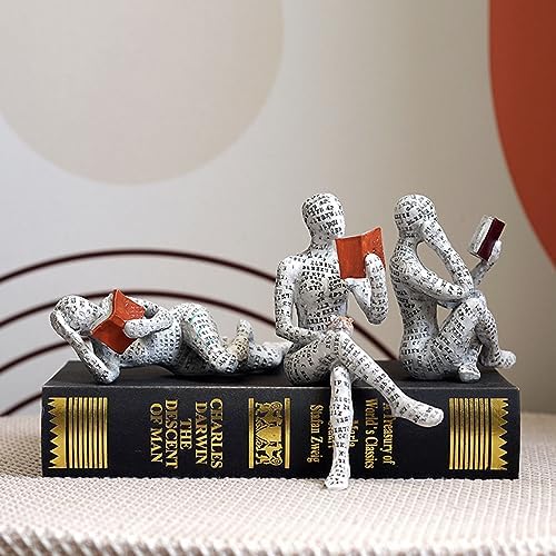 Yahu Lando 3 Reading Woman Figures Thinker Statue Modern Bookshelf Decor Aesthetic Sculpture Room Decor Abstract Modern Shelf Table Decor - Image 6