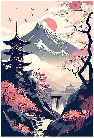 Set of 3 Wooden Base Paintings, Living Room Decoration, Modern, Bedrooms, Room, Oriental, Japanese, Chinese with Metal Hangers, (29 x 20 cm Each Picture) - Image 5