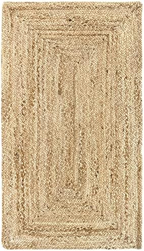 HAMID Alfombra Yute Alhambra Color Natural - Alfombra 100% Fibra de Yute, Trenzado a Mano, Alfombras de Salón, Comedor, Dormitorio, Pasillos, Color Natural (60x110cm) - Image 5