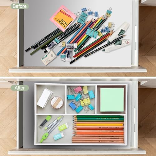 GORESE Valet Tray Leather Drawer Office Desk Storage Box Bedside Storage Tray Empty Organizer Pencil Holder for Keys - Image 4