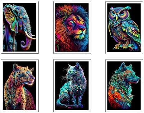 Set of 6 A3 Decorative Wall Sheets for Pictures Living Room Decoration, Modern, Bedrooms, Rooms, Without Frame, Nature and Animals (41 x 29.7 cm) - Image 2