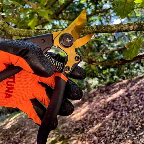 Altuna TR15 Titanium Pruning Shears - Professional Garden Shears with SK5 Blade - Precise Bypass Cutting - Non-Slip Metal Handle - Ergonomic Design - Ideal for Gift - Box Included - Image 5