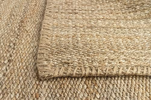 HAMID - Alfombra de Yute Granada 100% Fibra de Yute Natural, Alfombra Suave, Tejida a Mano, Alfombra de Salón, Comedor, Dormitorio, Pasillos, Entrada, Color Natural (70x50cm) - Image 6