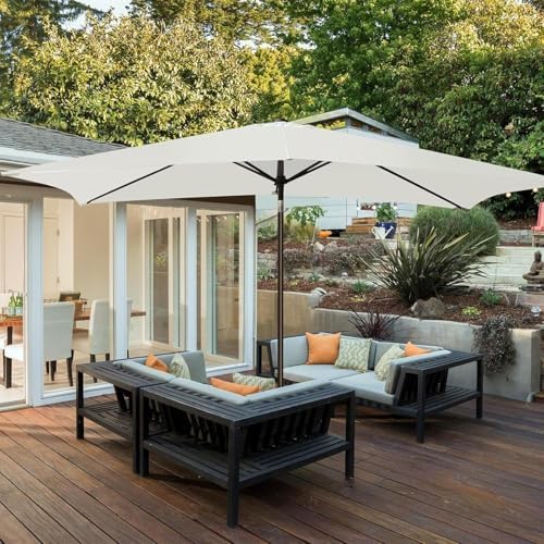 Replacement Cover for Parasol, Rectangular Parasol 2 x 3 Metres with Side Arm | Garden Accessories as Waterproof Cover for Swimming Pool Terrace and Table - Image 3