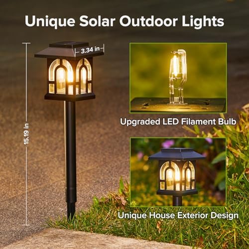 BUCASA FXDC Solar Garden Lights Outdoor 6 Pack TPL011 - Image 6