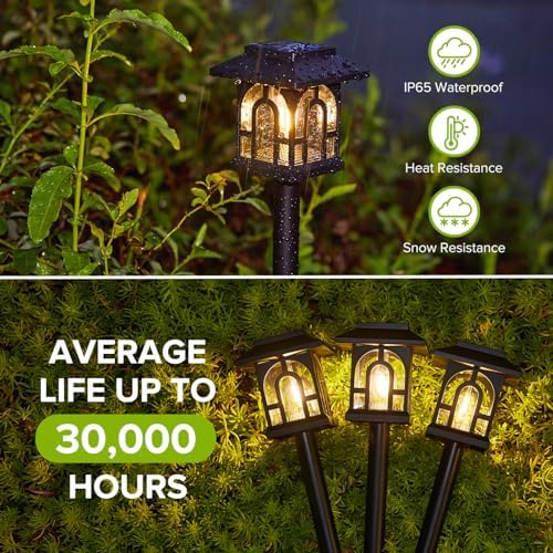 BUCASA FXDC Solar Garden Lights Outdoor 6 Pack TPL011 - Image 5
