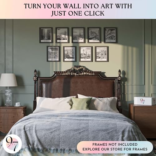 97 Decor Black and White City Wall Art Print, Cityscape Pictures, Famous Architecture, Landscape, Wall Decor, European Buildings Poster, Skyline Photo - Image 4