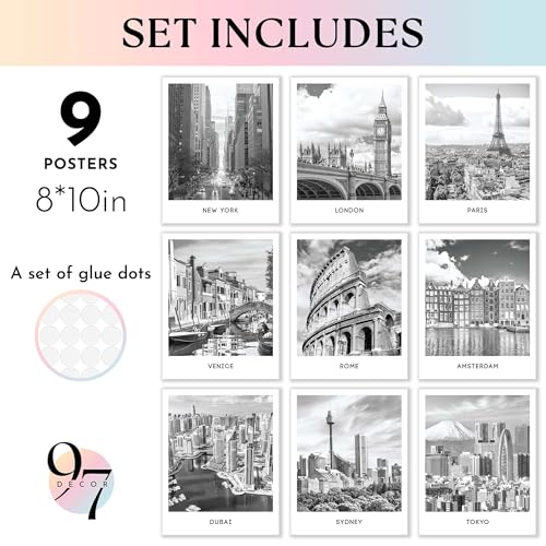 97 Decor Black and White City Wall Art Print, Cityscape Pictures, Famous Architecture, Landscape, Wall Decor, European Buildings Poster, Skyline Photo - Image 3