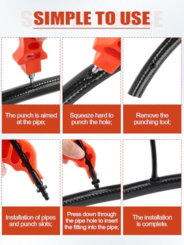 Kalolary Drip Irrigation Hole Drilling Machine, Hole Drilling Tool, Lawn and Garden Irrigation Pipe Drilling Machine for 16/20/25/32mm PE Pipe (Orange) - Image 5