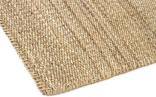 HAMID - Alfombra de Yute Granada 100% Fibra de Yute Natural, Alfombra Suave, Tejida a Mano, Alfombra de Salón, Comedor, Dormitorio, Pasillos, Entrada, Color Natural (70x50cm) - Image 5