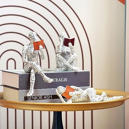 Yahu Lando 3 Reading Woman Figures Thinker Statue Modern Bookshelf Decor Aesthetic Sculpture Room Decor Abstract Modern Shelf Table Decor - Image 7