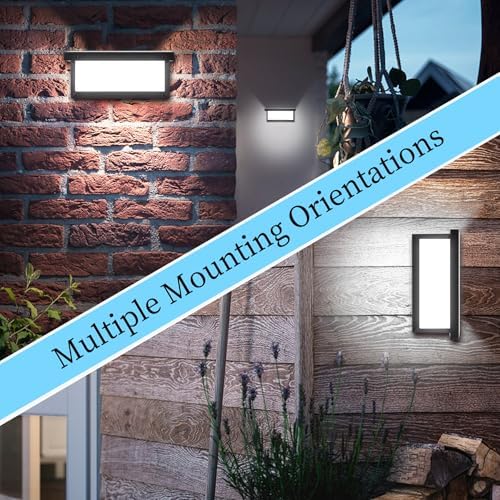 YICALE Outdoor Wall Light 18 W Outdoor Wall Lamp Waterproof IP65 LED Light Ilighting 6500 K Aluminium LED Wall Light for Garden, Terrace, Patio, Villa, Hallway - Image 5