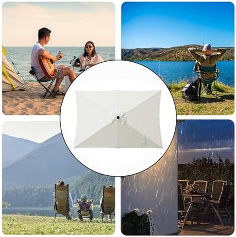 Replacement Cover for Parasol, Rectangular Parasol 2 x 3 Metres with Side Arm | Garden Accessories as Waterproof Cover for Swimming Pool Terrace and Table - Image 5