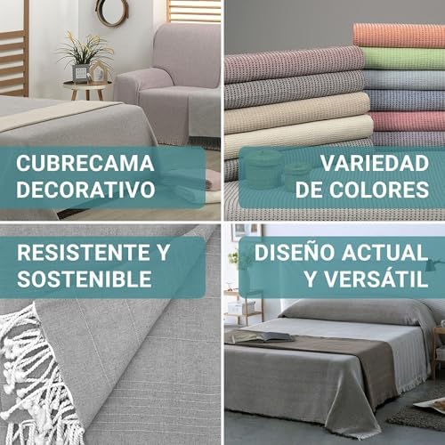 Multi-Purpose Foulard Size 230 x 260 cm for Sofa or Bed – Multipurpose Bedspread Anthracite Decorative Bedspread for Sofa, Bed – Jarapa Sofa or Bed Protector Light and Elegant - Image 8
