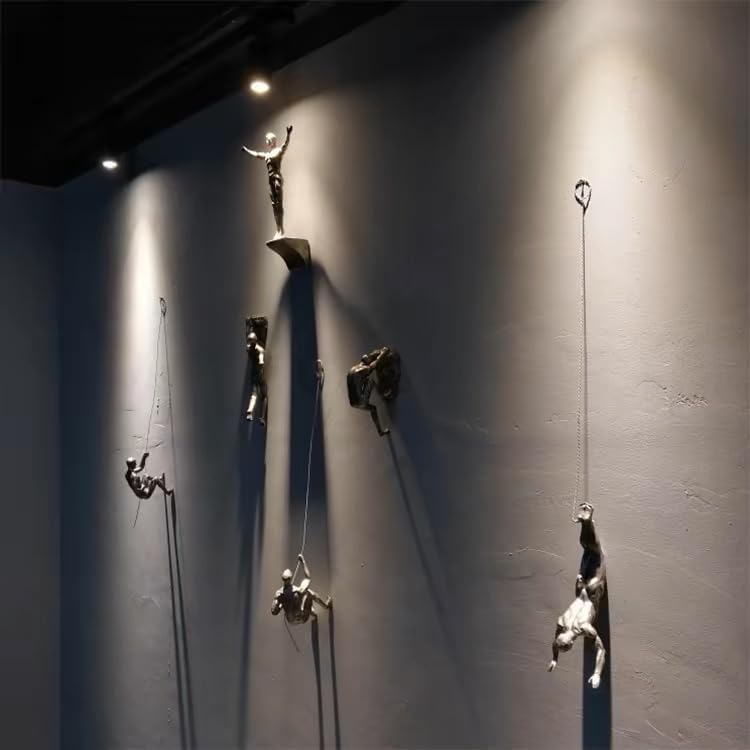 6 Piece Climber Sculpture, Modern Decorative Wall Art for Male Wall, Unique Rust Climber Art, Male Statue Decorative for Home, Hanging Decor for Home - Image 7