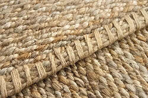 HAMID - Alfombra de Yute Granada 100% Fibra de Yute Natural, Alfombra Suave, Tejida a Mano, Alfombra de Salón, Comedor, Dormitorio, Pasillos, Entrada, Color Natural (70x50cm) - Image 8