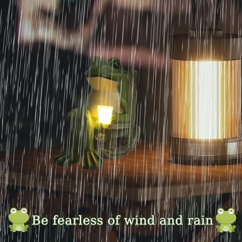 Solar Garden Frog Ornaments Outdoor, 3.9" Resin Frog Figurine with Waterproof LED Lights, Cute Garden Decor for Yard, Balcony and Yard, Unique Gift from - Image 7