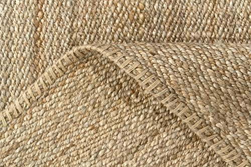 HAMID - Alfombra de Yute Granada 100% Fibra de Yute Natural, Alfombra Suave, Tejida a Mano, Alfombra de Salón, Comedor, Dormitorio, Pasillos, Entrada, Color Natural (70x50cm) - Image 10