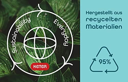 Keter Iowa Outdoor Garden Patio Balcony Set 2 Seater with Cushions Included and Side Storage Table, Resin with Flat Rattan Finish, Cappuccino Colour - Image 8