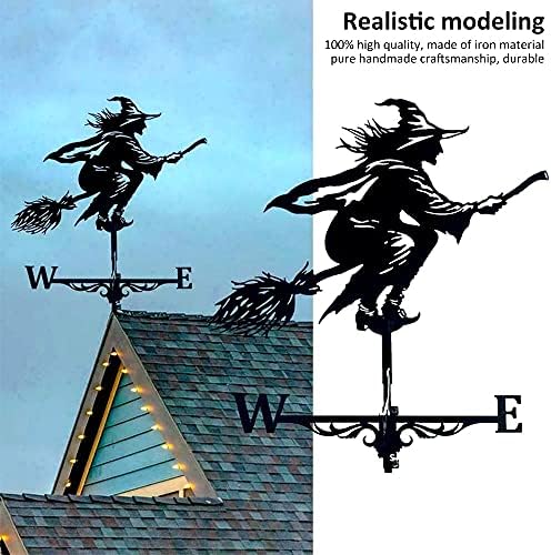 Black Witch Shape Metal Paddles 75 x 40 cm Wind Direction Indicator for Garden Decoration Outdoor Roof Wind Paddle Patio Decor - Image 6