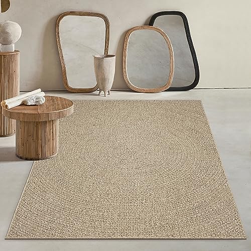 Mias Teppiche Kinsley Natural Jute Indoor Outdoor Rug Weather Resistant Patio Garden Rug - Image 2