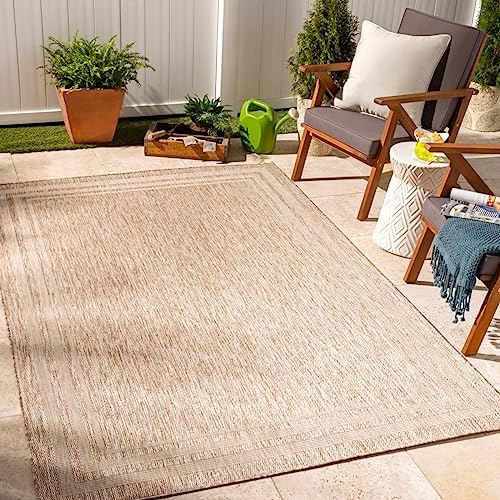 Livabliss Outdoor Rug Terrace Geometric Colos - Outdoor/Indoor Rugs - Boho Rug UV and Stain Resistant - Large Rugs 160x213cm, Beige and Cream - Image 2