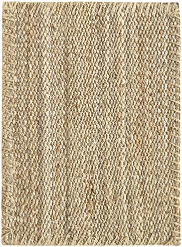 HAMID - Alfombra de Yute Granada 100% Fibra de Yute Natural, Alfombra Suave, Tejida a Mano, Alfombra de Salón, Comedor, Dormitorio, Pasillos, Entrada, Color Natural (70x50cm) - Image 2