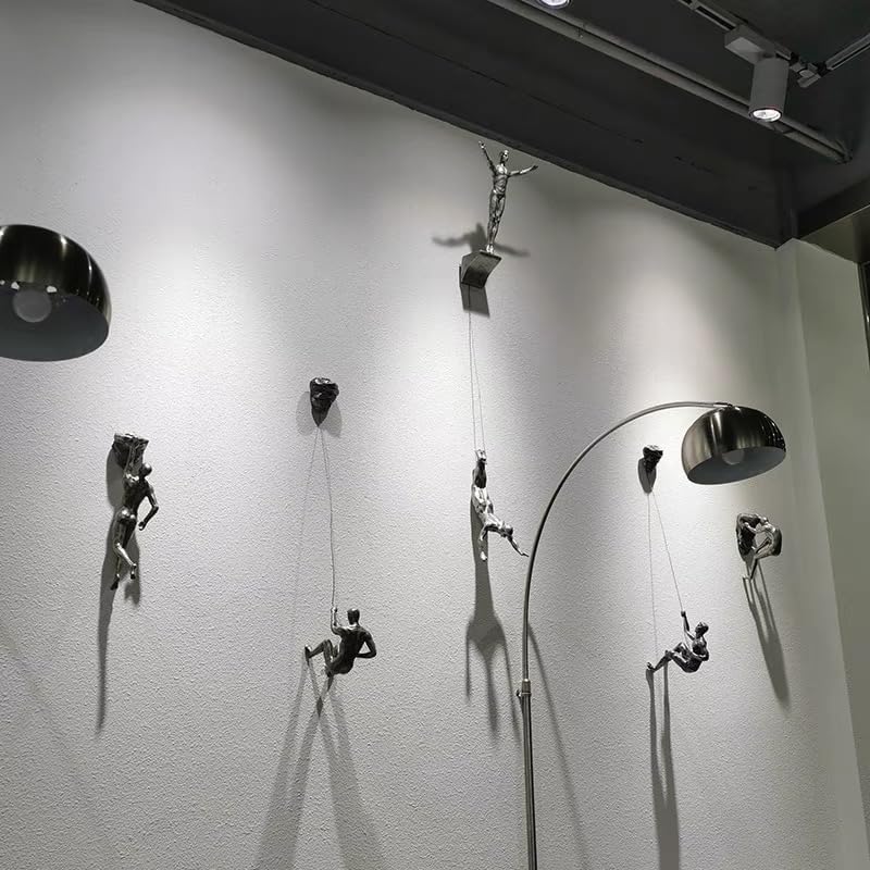 6 Piece Climber Sculpture, Modern Decorative Wall Art for Male Wall, Unique Rust Climber Art, Male Statue Decorative for Home, Hanging Decor for Home - Image 3