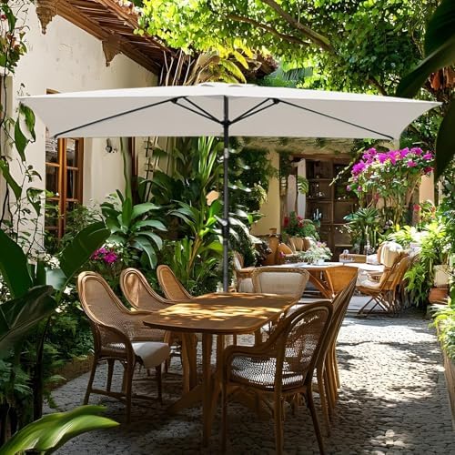 Replacement Cover for Parasol, Rectangular Parasol 2 x 3 Metres with Side Arm | Garden Accessories as Waterproof Cover for Swimming Pool Terrace and Table - Image 4