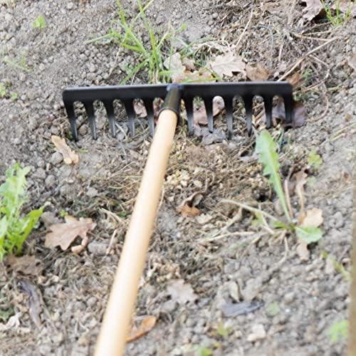 Amig - Garden Rake - Metal Steel Rake with 16 Sturdy Teeth for Raking and Working the Earth - Tools for Orchard and Gardening in Black - Measurements: 400 mm. - Image 6