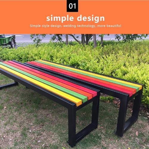 Outdoor Garden Bench, Garden Bench, Garden Bench, Outdoor Bench, Outdoor Furniture, Benches for Outdoors, Without Backrest, for Garden, Terrace, Outdoor, Load 240 kg, 120 x 40 x 45 cm, White (Co - Image 5
