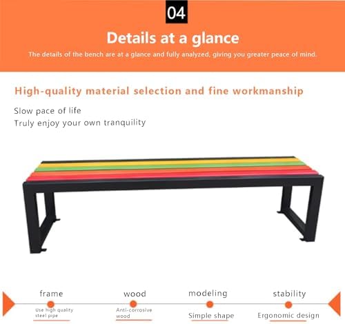 Outdoor Garden Bench, Garden Bench, Garden Bench, Outdoor Bench, Outdoor Furniture, Benches for Outdoors, Without Backrest, for Garden, Terrace, Outdoor, Load 240 kg, 120 x 40 x 45 cm, White (Co - Image 8