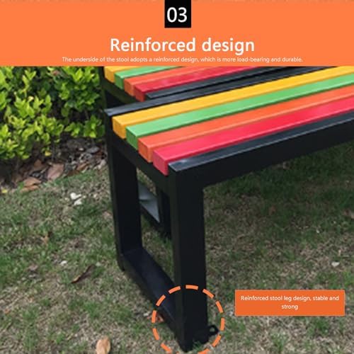 Outdoor Garden Bench, Garden Bench, Garden Bench, Outdoor Bench, Outdoor Furniture, Benches for Outdoors, Without Backrest, for Garden, Terrace, Outdoor, Load 240 kg, 120 x 40 x 45 cm, White (Co - Image 7