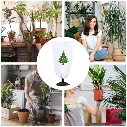 Cubiertas de plantas para invierno, manta transpirable con barrera de nieve, diseño de Navidad, cubiertas de plantas al aire libre para invierno, para patio, árbol, arbusto, césped, verduras, frutas - Image 5