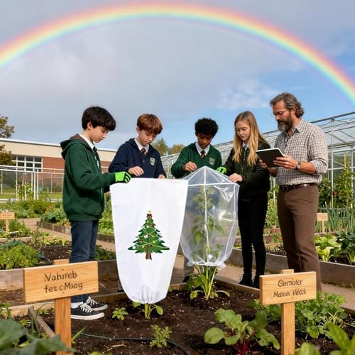 Cubiertas de plantas para invierno, manta transpirable con barrera de nieve, diseño de Navidad, cubiertas de plantas al aire libre para invierno, para patio, árbol, arbusto, césped, verduras, frutas - Image 4